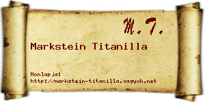 Markstein Titanilla névjegykártya